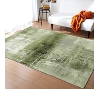 PAJEON Tapis de Enfant Vert Sauge Géométrique Abstrait, 80 x 150 cm Tapis Moquette de Chambre à Poils Ras, Paillasson Intérieur - pour Chambre à Coucher de Salon