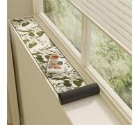 Tapis de FenêTre 160 180 200 Cm Extra Long Window Sill Mat, Printing Window Sill Protector, Narrow Windows Sill Pad From Dog Cat Scratching, Easy Cut Thin Absorbent Mat For Window Seat(B,Lxw 160x30cm)
