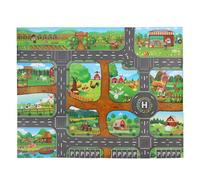 tapis de ferme heureux - Tapis de route avec dessin animé pour bébé, tapis de jeu, de route, de ferme, éducat
