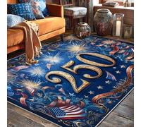 Tapis de feu d'artifice avec envers antidérapant - Tapis esthétique - Pour salon, chambre à coucher, salle de ortoir, université - Bleu - 1,5 x 2,1 m