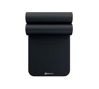 Hop-Sport Tapis de fitness 190 x 60 x 1,5 cm, tapis de yoga - ménageant les articulations & antidérapant, tapis de pilates en mousse NBR avec sangle de transport, Noir Noir G