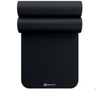 Tapis de fitness 190x60x2 cm Hop-Sport, Tapis de sport antidérapant, Tapis de yoga en mousse NBR + sangle de transport, Noir