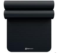 Hop-Sport Tapis de fitness 190 x 80 x 1,5 cm, tapis de yoga - ménageant les articulations & antidérapant, tapis de pilates en mousse NBR avec sangle de transport, Noir Noir G