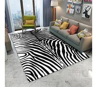 Tapis De Flanelle Imprimé Motif Zébré Noir Et Blanc 3D Salon Chambre Tapis De Décoration Chambre Fille Cadeau Surprise De Couple Tapis De Sol Moquette Antidérapante 80 X 160 Cm / 31,5 X 62,9 Pouces