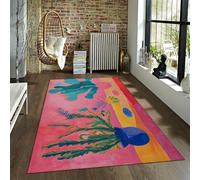 Tapis de Fond Rose Vase d’algues Nature Morte Jeter Tapis Lavable Antidérapant Entrée Paillasson pour Ferme Hall d’entrée Chambre Poils Ras 90x150cm