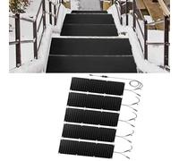 Tapis de Fonte de Neige d'extérieur avec Cordon d'alimentation - Coussinets Chauffants antidérapants en Caoutchouc for escaliers, allées et trottoirs(25.4x90cmx5Pcs)