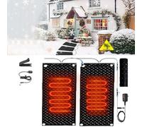 Tapis de Fonte de Neige for escaliers extérieurs - Antidérapant, avec Vitesse de Fonte de 2 po/h, Cordon d'alimentation de 6 pi et câble de raccordement(40x80cmx2Pcs)