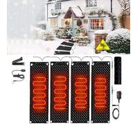 Tapis de Fonte de Neige for escaliers extérieurs - Antidérapant, avec Vitesse de Fonte de 2 po/h, Cordon d'alimentation de 6 pi et câble de raccordement(40x200cmx4Pcs)