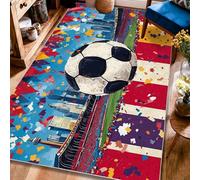 Tapis de football avec envers antidérapant - Tapis d'intérieur qui ne perd pas ses poils - Pour salon, chambre à coucher, couloir, bureau, décoration de bureau - 1,2 x 1,8 m