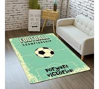 Tapis de Football Tapis de Cuisine de Salon Sport Terrain Tapis de Sol Paillassons Salle de Bain Tapis Exercice Tapis Garçon Ffille Ado Chambre Décor Enfants Jouer Ramper Tapis (Bleu,140x200 cm)