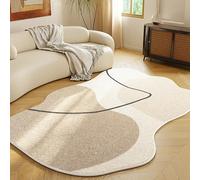 Tapis de Forme irrégulière en Laine Douce, Moderne, pour Salon, Chambre à Coucher, Couvre-Sol Contemporain, Tapis d'intérieur (Color : D, Size : 120x160cm)