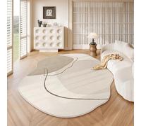 Tapis De Forme Irrégulière pour Le Salon, Tapis De Zone Lavable Antidérapant Doux pour La Chambre, Fausse Laine pour De Chambre(Beige Clair,300x400cm)