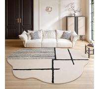 Tapis De Forme Irrégulière pour Le Salon, Tapis De Zone Lavable Antidérapant Doux pour La Chambre, Fausse Laine pour De Chambre(Naturel,240x400cm)