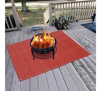 Tapis de foyer en silicone, ignifuge, résistant à la chaleur, tapis de braise, tapis de grill, sous le poêle, protège votre terrasse, pelouse ou terrain de camping des braises, lavable (58 x 47 cm)
