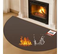 Tapis de foyer résistant au feu, tapis de cheminée ignifuge pour poêle à bois, cheminée, intérieur et extérieur, protège les sols et les tapis contre les étincelles, marron, 150 x 81,3 cm
