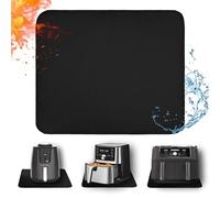 Tapis de friteuse à air 40 x 45 cm-1 mm, tapis ignifuge pour la protection des plans de travail de cuisine, accessoires pour friteuse à air imperméable, anti-graisse et facile à nettoyer, noir
