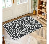 Tapis de galets, motifs modernes et contemporains, noir, antidérapant, bordure pour salle de bain, entrée, chevet, buanderie, décoration de salle de bain, 0,6 x 0,9 m