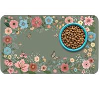Tapis de gamelle à motifs pour chat et chien, 30,5 x 50,8 cm, absorbant à séchage rapide, respectueux de l'environnement