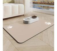 Tapis de gamelle en silicone antidérapant pour gamelle pour chien et chat (rose, 40 x 60 cm)