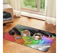 Tapis de gamelle imprimé clé de piano pour animal domestique, antidérapant et insipide, tapis d'alimentation pour chien et chat