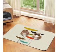 Tapis de gamelle imprimé moderne du milieu du siècle, antidérapant et sans goût pour chien et chat