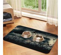 Tapis de gamelle imprimé Night Crow, antidérapant et insipide pour chien et chat