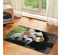 Tapis de gamelle pour animaux de compagnie, antidérapant et sans goût pour chien et chat Motif pandas