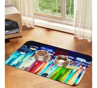 Tapis de gamelle pour animaux de compagnie imprimés sur tube à essai chimique, antidérapant et sans goût pour chien et chat