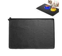 Tapis de Gamelle pour Animaux,Tapis Mangeoire Anti-Épanchement en Silicone, Anti-Ébrouement 60 x 40 cm Pliable pour Bol d'eau - pour Nourriture au Sol Cuisine Intérieur Extérieur Chiots