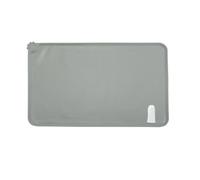 Tapis de gamelle pour chien et chat, en silicone imperméable et antidérapant, pour gamelle d'eau, tapis d'alimentation 47 x 30 cm, gris, avec brosse à dents en silicone