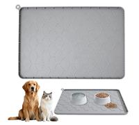 Tapis de gamelle pour chiens et chats - 60 x 40 cm - En silicone imperméable et antidérapant - Pour chats et chiens