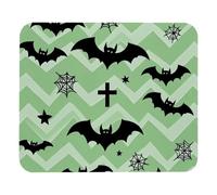 Tapis De Gaming Chauves-Souris De Dessin Animé, Imprimé Zigzag Vert Résistant À Usure Tapis De Souris D'Ordinateur Doux Souris De Gaming pour Jeux Professionnels Pc 25X30Cm