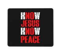 Tapis De Gaming, Connaître Jésus Connaître La Paix Souris De Gaming Résistant À Usure Gamer Mouse Pad Confort Tapis De Souris Gaming pour Ordinateur Bureau 25X30Cm
