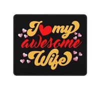 Tapis De Gaming, J'aime Ma Femme Géniale Tapis Souris Base en Caoutchouc Souris De Gaming Durable Tapis De Souris D'Ordinateur pour Ordinateur Joueurs Professionnels 25X30Cm