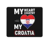 Tapis De Gaming, Mon Cœur, Mon Pays, Ma Croatie Tapis De Souris D'Ordinateur Stable Tapis Souris Résistant À Usure Souris De Bureau pour Pc Souris 25X30Cm
