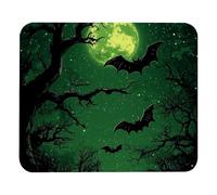 Tapis De Gaming Motif Vert De Chauves-Souris d'halloween Bords Cousus Tapis De Souris Gaming Lavable Souris De Gaming pour Jeux Ordinateur Professionnels 25X30Cm