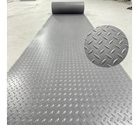 Tapis de Garage à Motif Diamant Antidérapant en Caoutchouc, Revêtement Sol Rouleau Robustes 1,5 mm, 3 mm 5 mm pour Industriels et Commerciaux, Découpable(Grey 1.5mm,W 0.8 x L 1 M)
