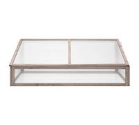 Tapis de garage en bois de sapin massif et plaque en polycarbonate - Serre grise 110 x 58,5 x 39 cm - Robuste, durable et respectueux de l'environnement pour le jardin et la terrasse