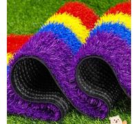 Tapis de gazon artificiel de qualité supérieure de 3 cm d'épaisseur pour aire de jeux et piste - Gazon synthétique coloré (2 x 2 m) - Revêtement de sol extérieur sûr et respectueux de l'environnement