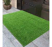 Tapis de gazon artificiel haute densité 120 x 120 cm, imitation moquette pour jardin, pelouse, terrasse, intérieur ou extérieur, antidérapant, aspect réaliste, 0,7 cm d'épaisseur, durable, f