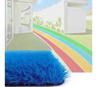 Tapis de gazon synthétique pour jardin - 3 cm - Avec trous de drainage - Revers en caoutchouc - Pour animaux domestiques et balcon - 80 x 100 cm - Rouleau de gazon paysage