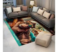 Tapis de Gorille ludique Drôle Animal Tropical imprimé remorqueur antidérapant Lavable Mince Tapis de Sol pour Salon Chambre à Coucher décoration d’intérieur 120x180cm