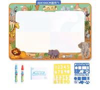 Tapis de gribouillage à l'eau 100x80cm, tapis de gribouillage magique, tapis de coloriage, planche à dessin, jouets éducatifs pour garçons et filles de 2 à 7 ans--YJ23504-Animal