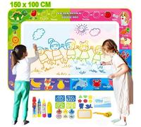 Tapis de griffonnage - MARSEE - Aqua Magic Doodle - 150x100 cm - Réutilisable sans salissures - Accessoires inclus