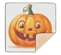 Tapis de gym et d'activités pour bébé - Motif citrouille d'Halloween - Doux et rembourré - Confortable et respirant - Pour salle de jeux - 127 x 127 cm