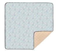 Tapis de gym et d'activités pour bébé Motif éléphant Bleu 127 x 127 cm