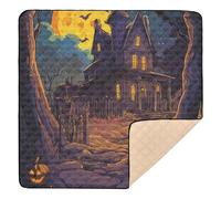 Tapis de gym et d'activités pour l'intérieur et l'extérieur - Illustration d'Halloween - Léger - Pour bébé et nourrisson - 127 x 127 cm