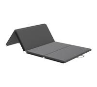 Tapis De Gym Yoga Fitness Pliable - Poignée - Revêtement Synthétique - Gris