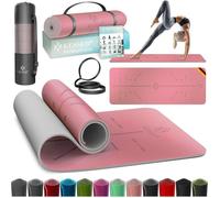 KESSER® Tapis de gymnastique avec sangle antidérapante TPE Tapis de yoga rembourré et antidérapant Tapis de fitness, 183 x 61 Tapis d'entraînement pour le fitness Tapis de sport, Pilates, rose