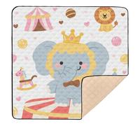 Tapis de gymnastique antidérapant pour bébé Motif éléphants de cirque gris mignon pour le sol, non toxique, pour bébé, enfant, tout-petit, nourrisson, 127 x 127 cm